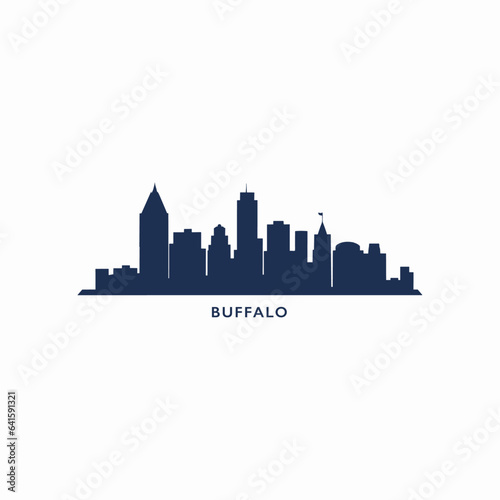 USA United States of America Buffalo city modern landscape skyline logo. Panorama vector flat US New York state icon with abstract shapes of landmarks, skyscraper, panorama, buildings photo