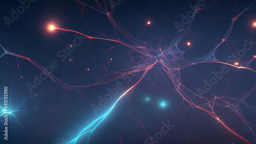 Network of Radiance: Abstract Visualization of a Glowing Neural Web