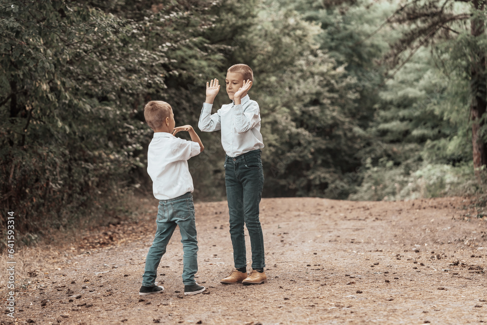little boys are playing outdoor little boys are playing outdoor