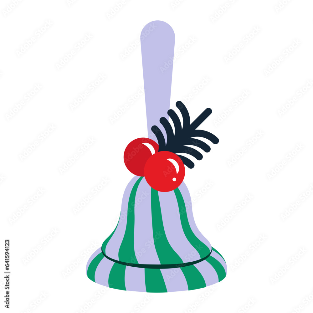 Φωτογραφία Christmas handbell flat illustration