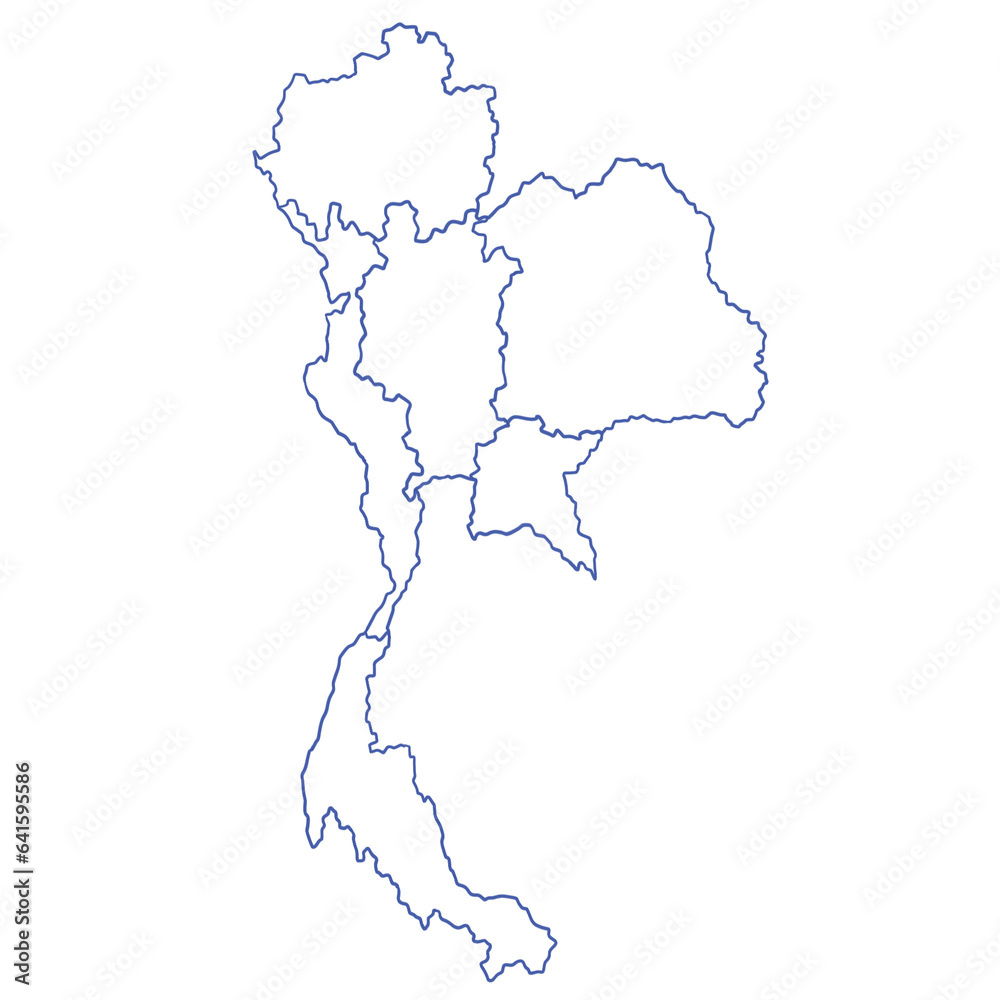Thailand map hand drawn