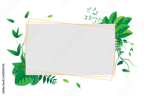 Elegant leaf vector frame illustration