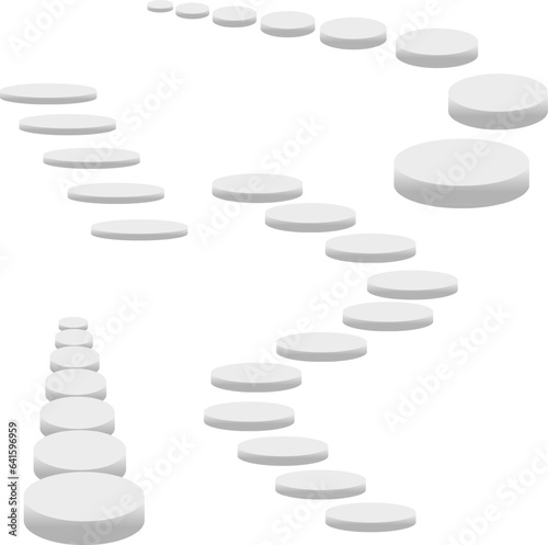 circle staircase in the house,3d interior staircases isolated on white background. the stair steps collection