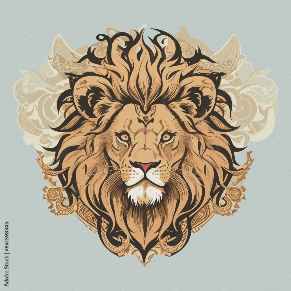 colorful lion vector illustration