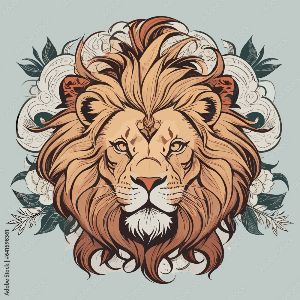 colorful lion vector illustration