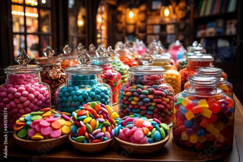 Colorful Candy Store Display, Generative AI 