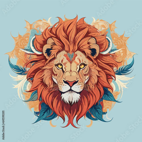 colorful lion vector illustration