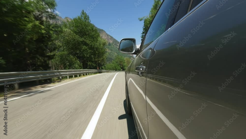 Vehicle Pov car is driving on a scenic road