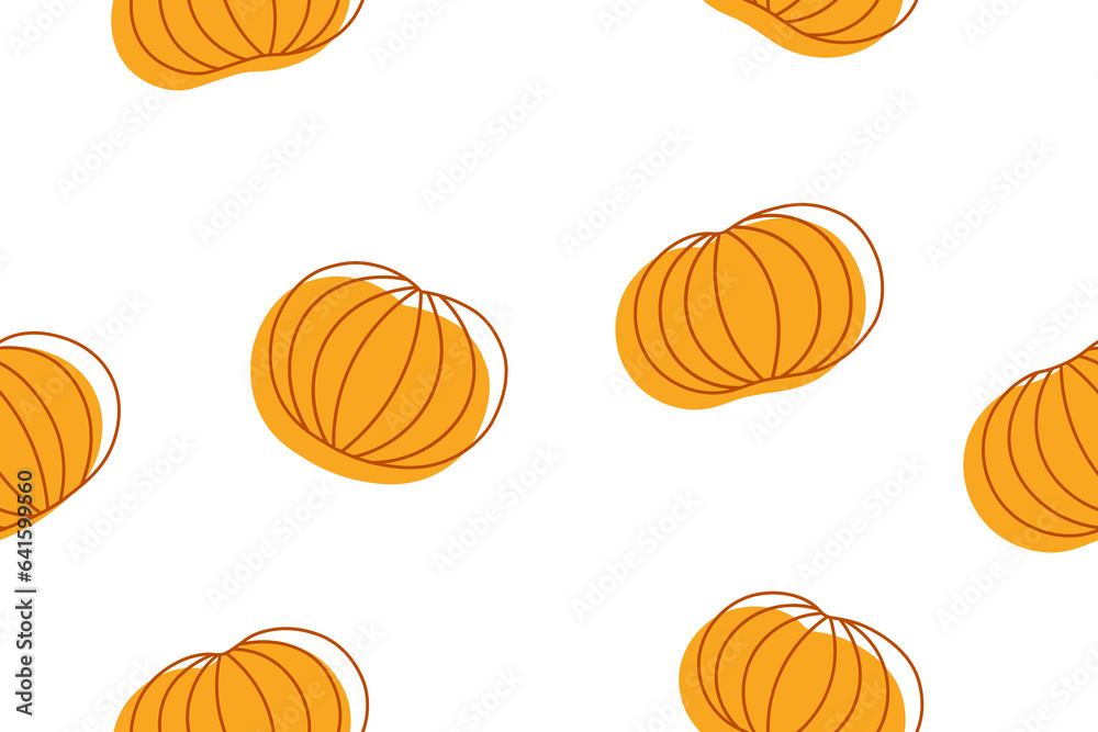 Orange Pumpkin Seamless Pattern Background Orange Pumpkin Seamless Pattern Background