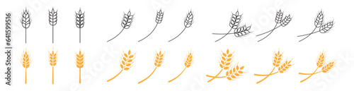 wheat icon farm agriculture rice field