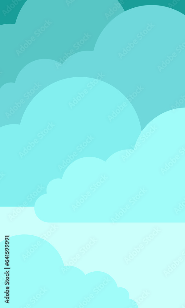 Gradient blue cloud background overlapping