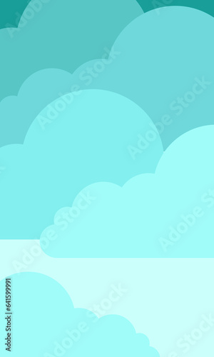 Gradient blue cloud background overlapping