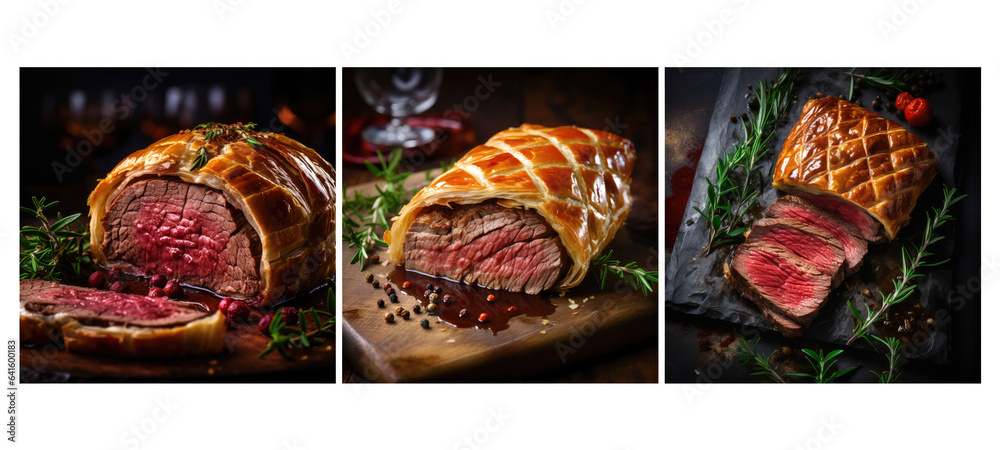 pastry beef wellington food texture background illustration gourmet savory, delicious photography, delicious meat pastry beef wellington food texture background