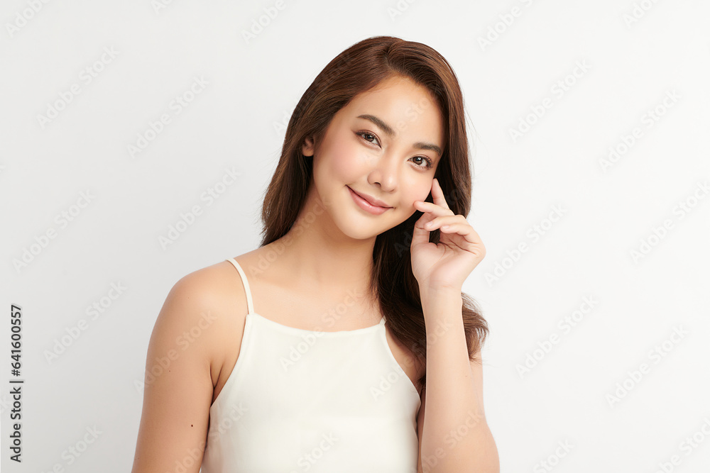 Beautiful young asian woman with clean fresh skin on white background, Face care, Facial treatment, Cosmetology, beauty and spa, Asian women portrait. Beautiful young asian woman with clean fresh skin on white background, Face care, Facial treatment, Cosmetology, beauty and spa, Asian women portrait.