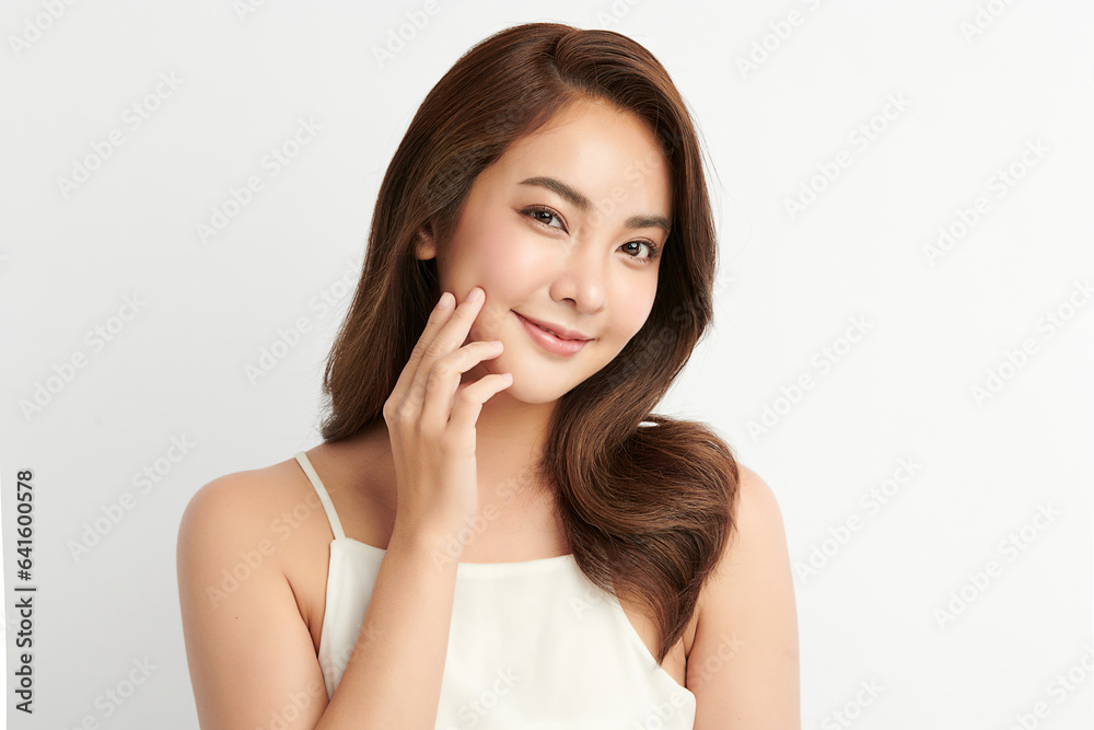 Beautiful young asian woman with clean fresh skin on white background, Face care, Facial treatment, Cosmetology, beauty and spa, Asian women portrait. Beautiful young asian woman with clean fresh skin on white background, Face care, Facial treatment, Cosmetology, beauty and spa, Asian women portrait.
