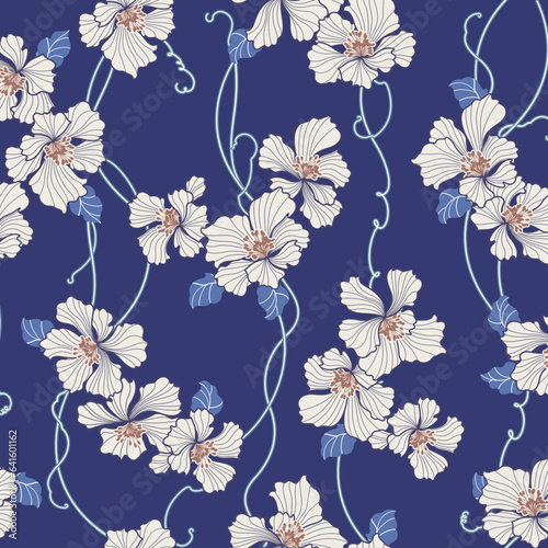 Beautiful Japanese style floral pattern perfect for textiles 