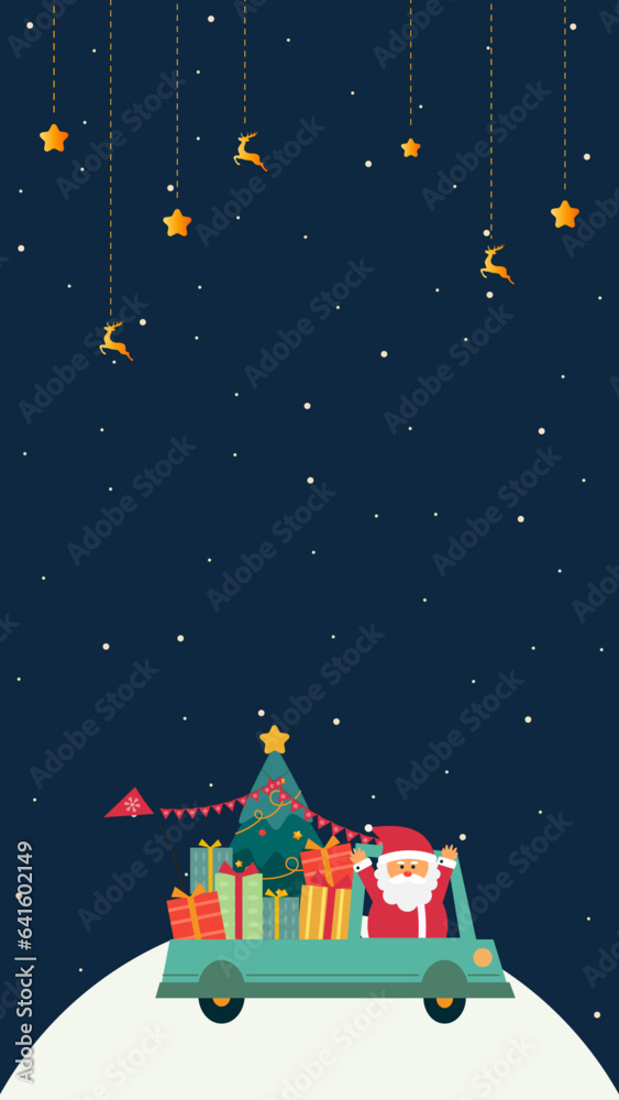 Fototapeta premium Christmas background. Vertical background for products and designs with Christmas and New Year theme