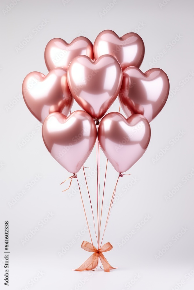 Pink balloons in heart shape isolated on white background Stock Photo ...