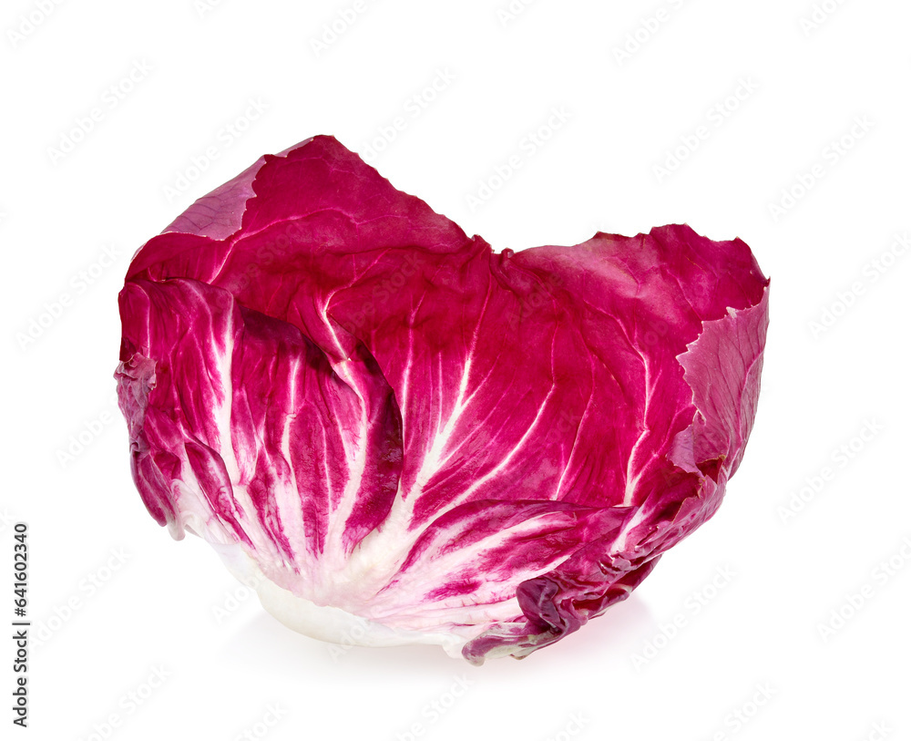 Radicchio leaf, red salad isolated on white Radicchio leaf, red salad isolated on white