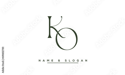 KO, OK,  K,  O  Abstract  Letters  Logo  Monogram
