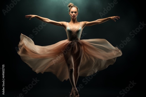 Graceful Ballet Dancer Mid Leap, Generative AI