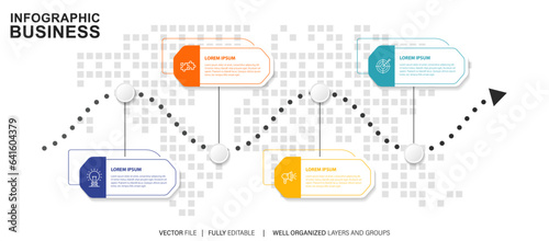 Infographic template for business. Modern Timeline diagram calendar with gantt chart, presentation vector infographic.
