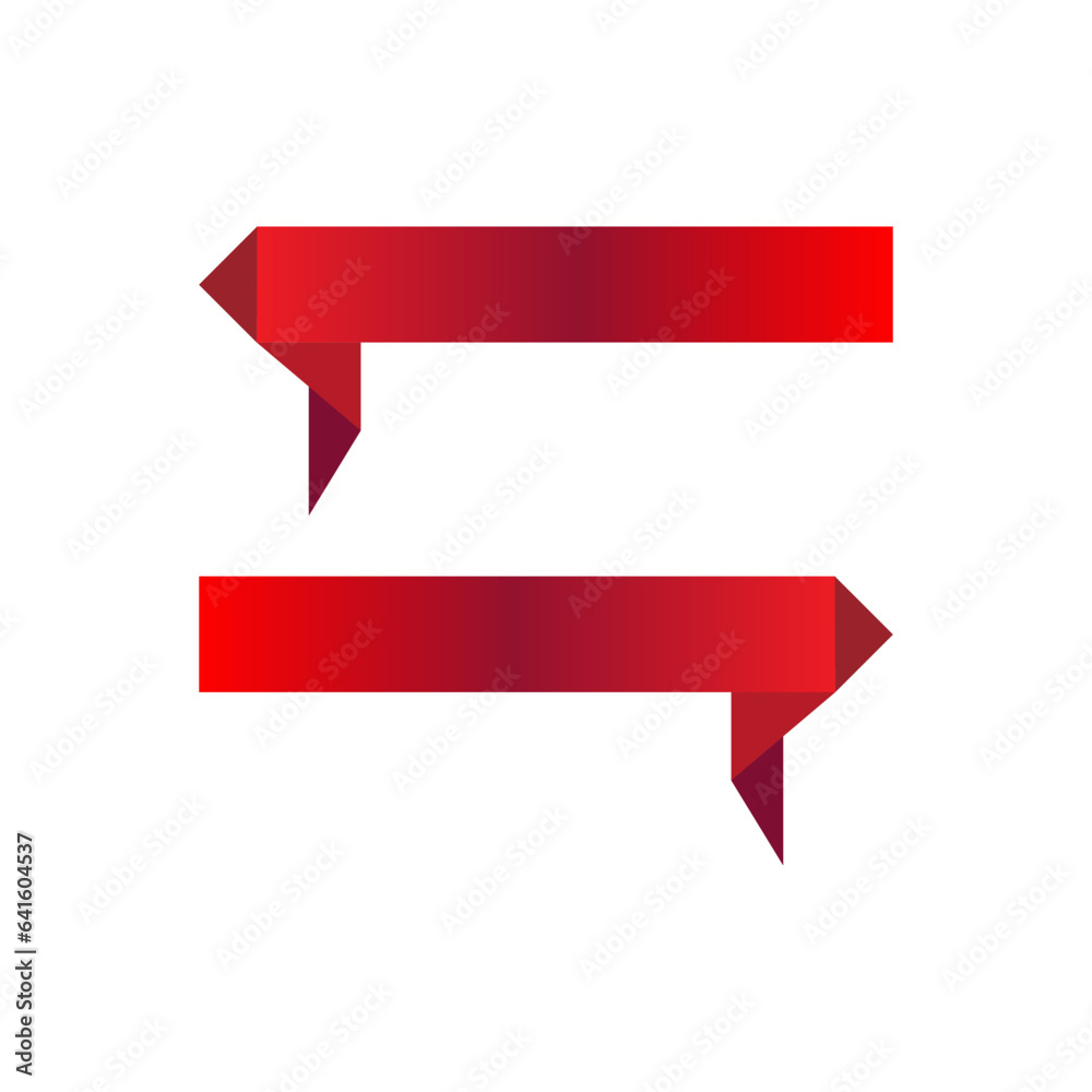 two red ribbon arrows pointing to the left and right two red ribbon arrows pointing to the left and right
