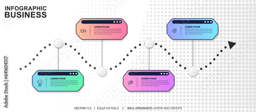 Simple business infographic for company milestones timeline template. Easy to use for your website or presentation. 