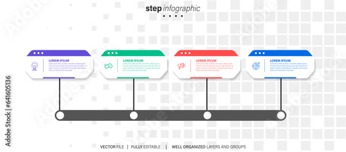 Presentation business infographic template with 4 options. Vector illustration. 