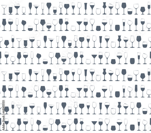 The seamless background with wine glasses.