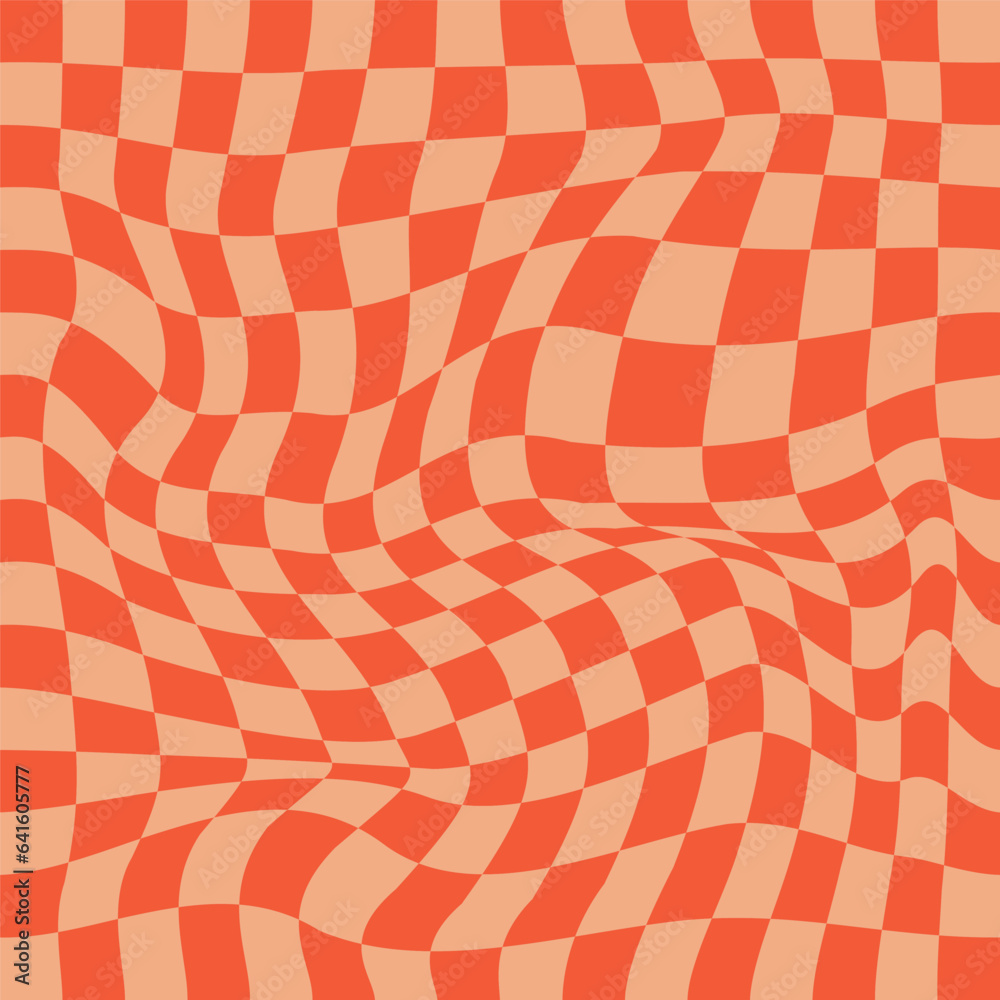 Pattern Psychedelic checkerboard. Groovy retro checkered texture. Psychedelic playful background. Retro graphic y2k design. Vector illustration Pattern Psychedelic checkerboard. Groovy retro checkered texture. Psychedelic playful background. Retro graphic y2k design. Vector illustration