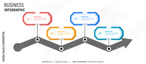 Business presentation with white arrows on white background template. Vector illustration.
