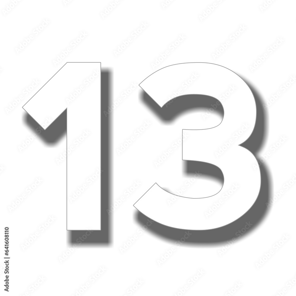 3d silver number 13 thirteen sign symbol on transparent background for design elements 3d silver number 13 thirteen sign symbol on transparent background for design elements