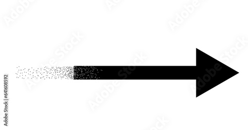 Black arrow pointing right. Arrow shape element