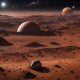A space ship has successfully landed on the Martian surface, embarking on a cosmic journey of exploration and discovery