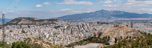 View from Lycabettus Hill viewpoint of the city of Athens Greece. 