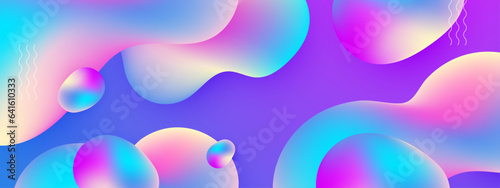 Colorful fluid and wavy gradient mesh background template copy space set. Dynamic colour gradation flow backdrop design for poster, banner, flyer, magazine, cover, brochure, festival, or event.