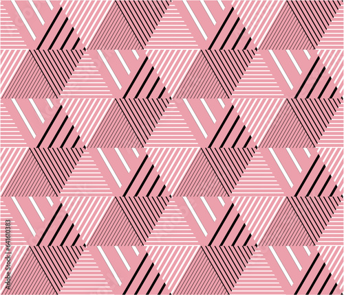 Geometric Abstract AOP pink peach seamless print pattern wallpaper, fashion, textile