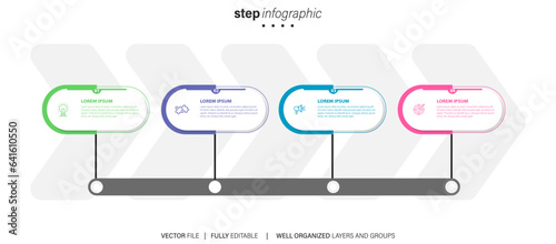 Business infographic template design icons 4 options or steps 