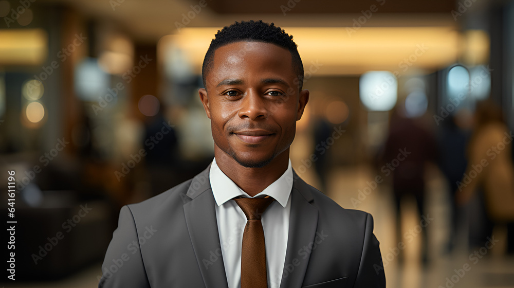 Confident Guy Wearing Suit and Tie Smiling in Office Confident Guy Wearing Suit and Tie Smiling in Office