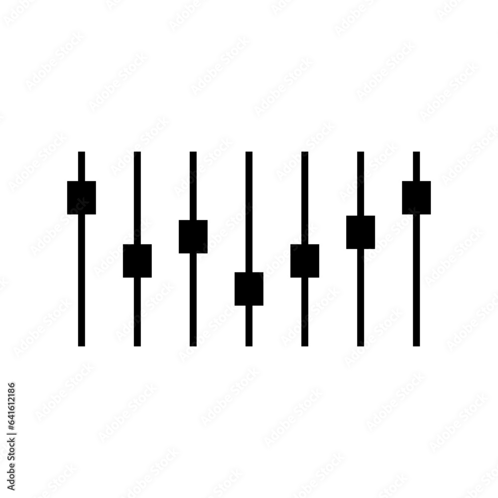 Obraz premium Filter control icon vector set. Adjustment illustration sign. mixer symbol.