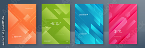 Portfolio geometric design vector set. Abstract blue liquid graphic gradient circle shape on cover book presentation. Minimal brochure layout and modern report business flyers poster template.