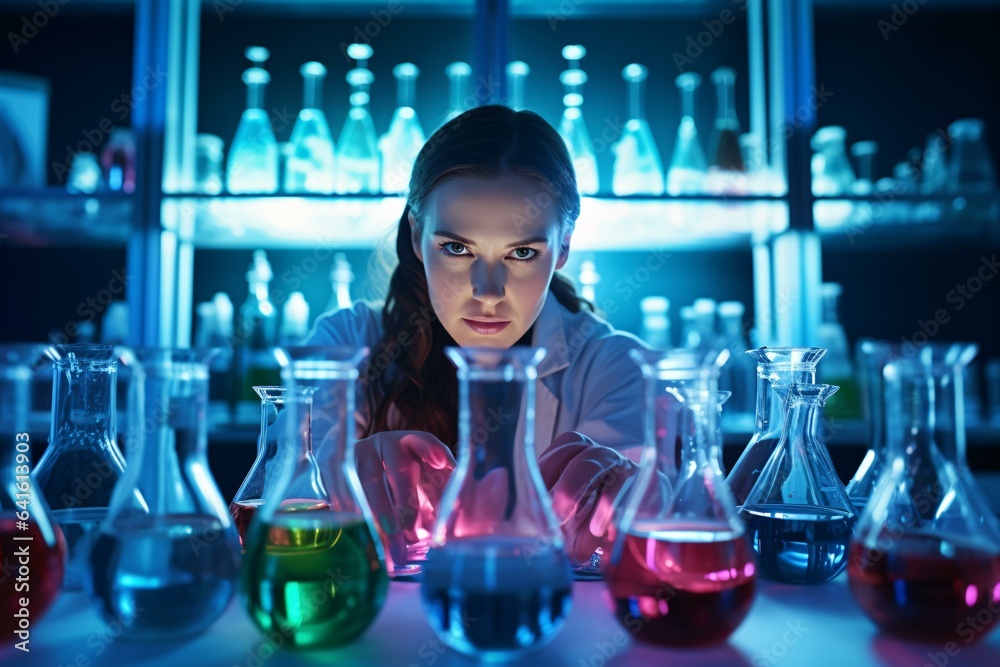 A scientist conducting experiments in a laboratory A scientist conducting experiments in a laboratory