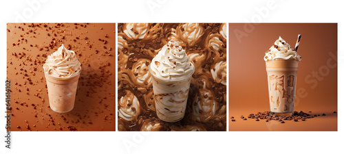 coffee frappuccino food texture background illustration drink cold, icy beverage, creamy refreshing coffee frappuccino food texture background
