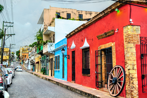 Colorful colonial houses in Santo Domingo, the capital of Dominican Republic photo