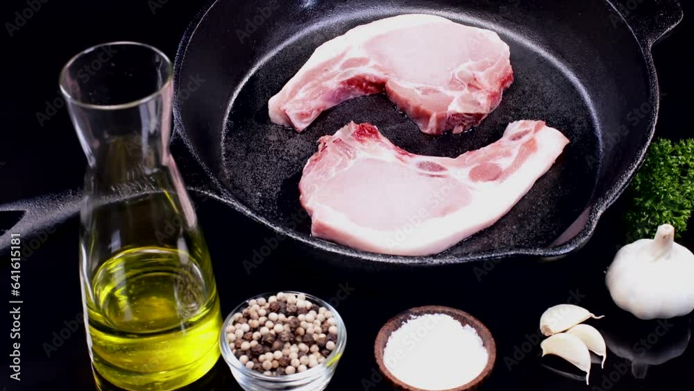 Pork Chops Skillet Rotation on a kitchen table