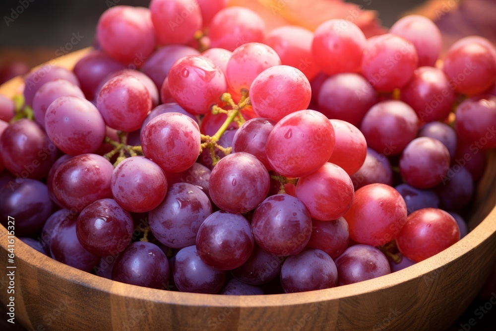 Fototapeta premium Delicious bowl of grapes brings delight to your senses, Generative AI