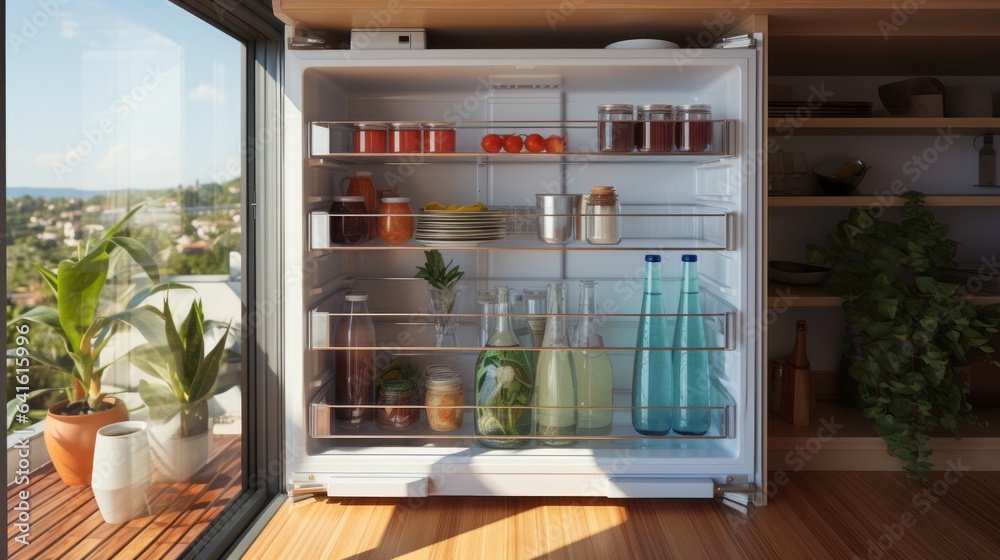 Organized Refrigerator with Blank Area. Organized Refrigerator with Blank Area.