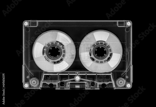 reel 2 reel cassette isolated on black background