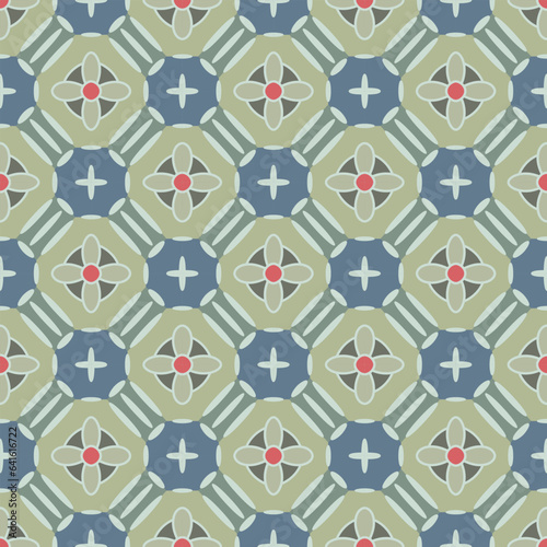 Japanese Cross Diamond Vector Seamless Pattern